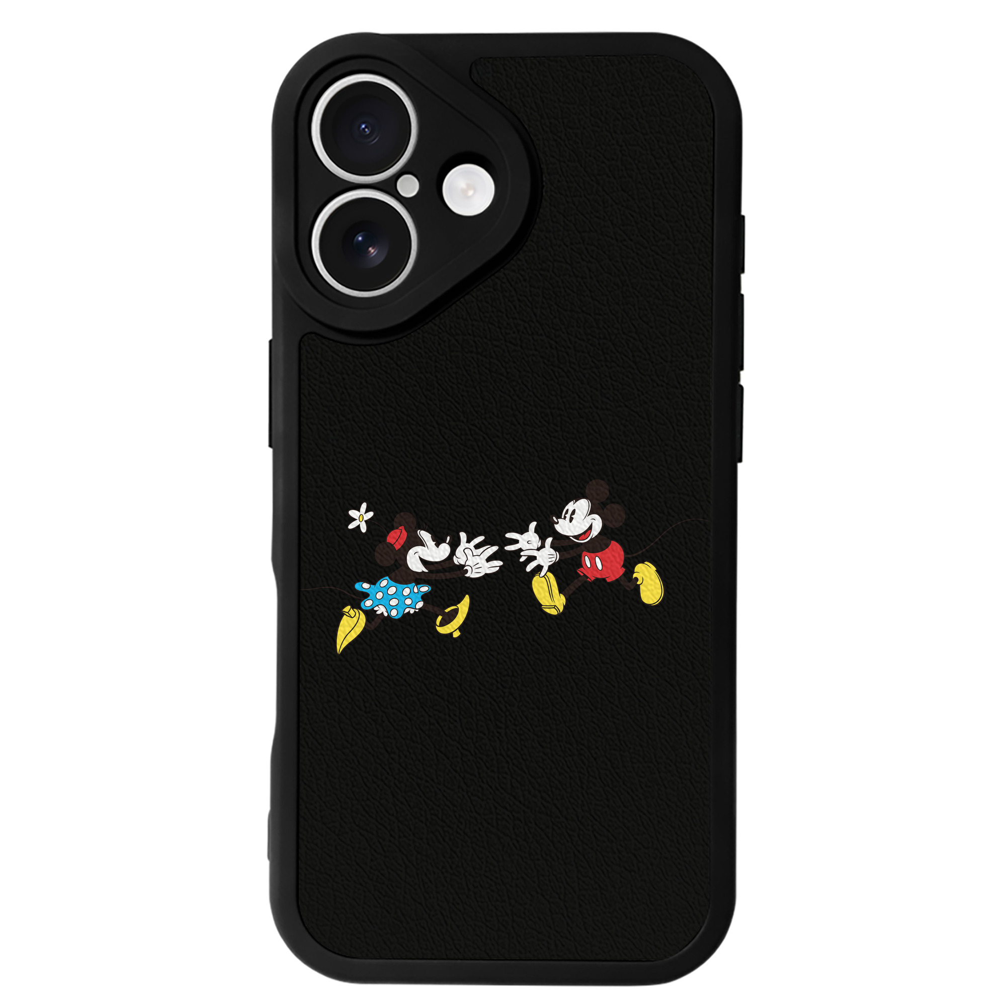（画像用） ミッキーマウス Mickey Mouse 【iPhone 16シリーズ対応】シリコンスマホケース（レザー調） 材質：シリコン